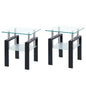 2-Piece Clear Tempered Glass Small Table, End Table for Living Room, Sofa Table