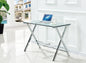 Glass Computer Desk, Transparent Tempered  Glass Laptop Table with Rounded Edges Desks, Sofa Table