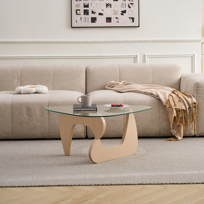 Clear Glass Coffee Table - Small Modern Center Table for Living Room