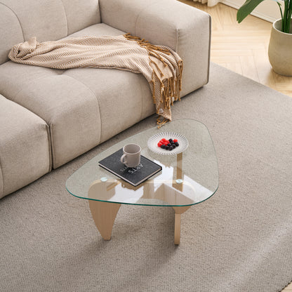 Clear Glass Coffee Table - Small Modern Center Table for Living Room