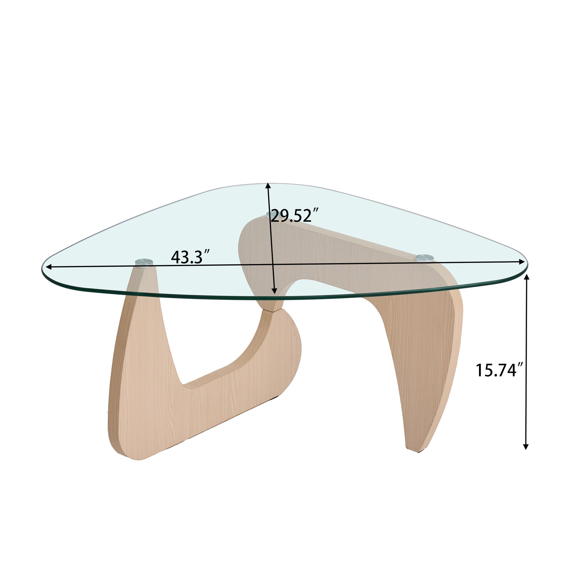 Clear Glass Coffee Table - Small Modern Center Table for Living Room