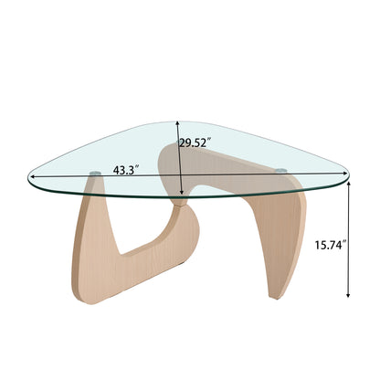 Clear Glass Coffee Table - Small Modern Center Table for Living Room