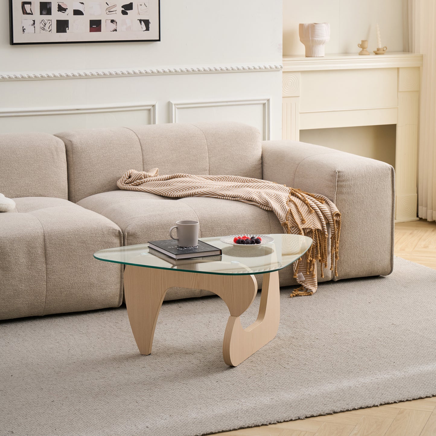 Clear Glass Coffee Table - Small Modern Center Table for Living Room