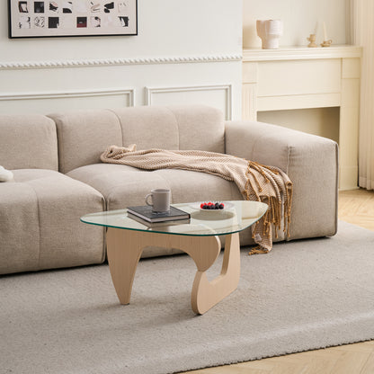 Clear Glass Coffee Table - Small Modern Center Table for Living Room