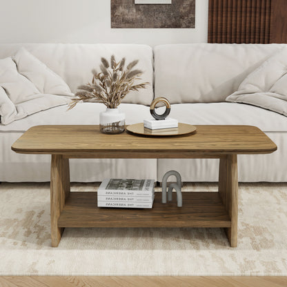 47 Inch Modern Coffee Table - Storage & Wood Design