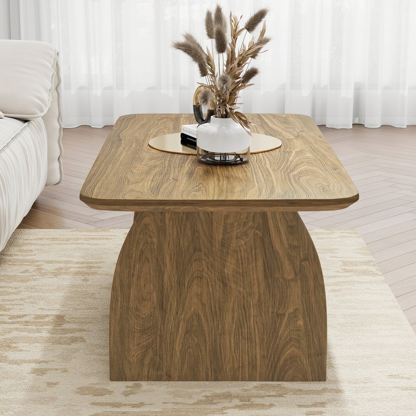 47 Inch Modern Coffee Table - Storage & Wood Design