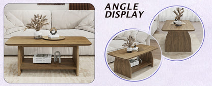 47 Inch Modern Coffee Table - Storage & Wood Design
