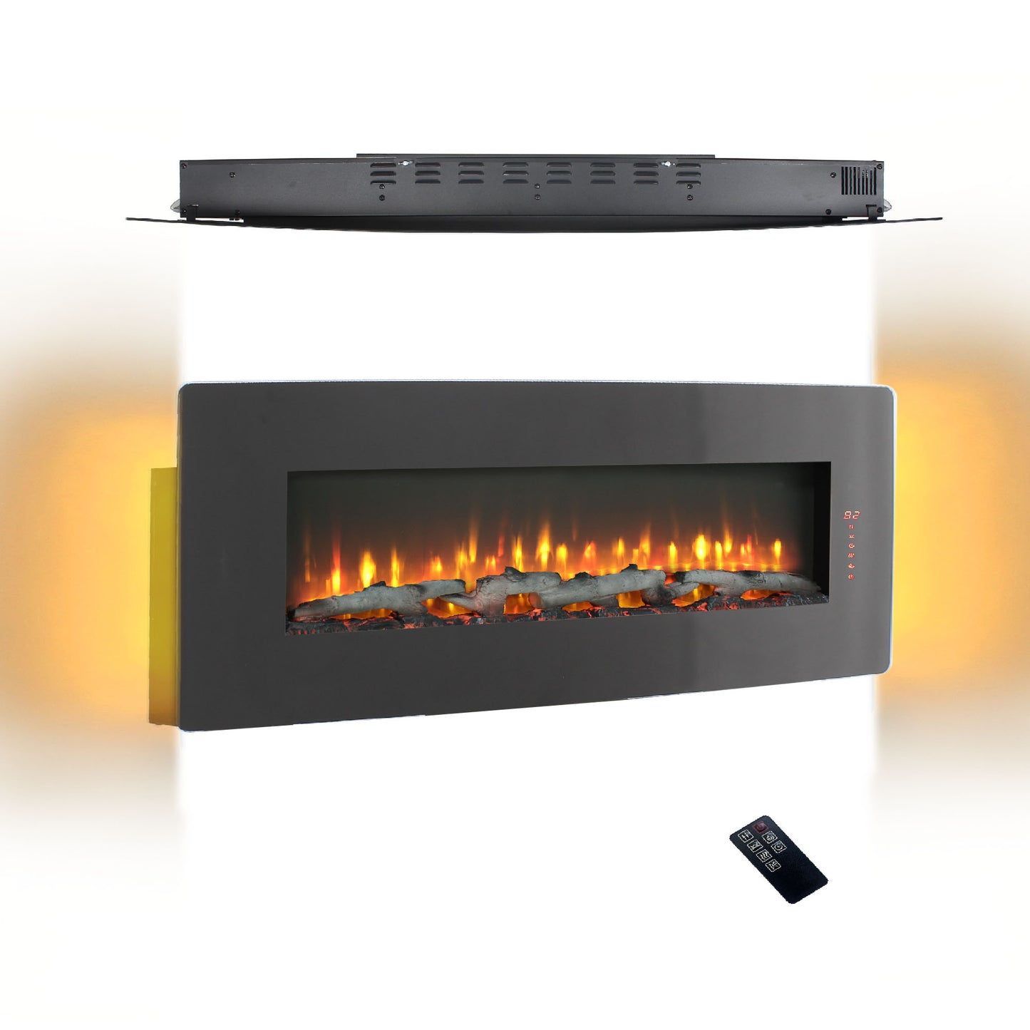 48 Inch Antique Black Electric Fireplace Wall Mount