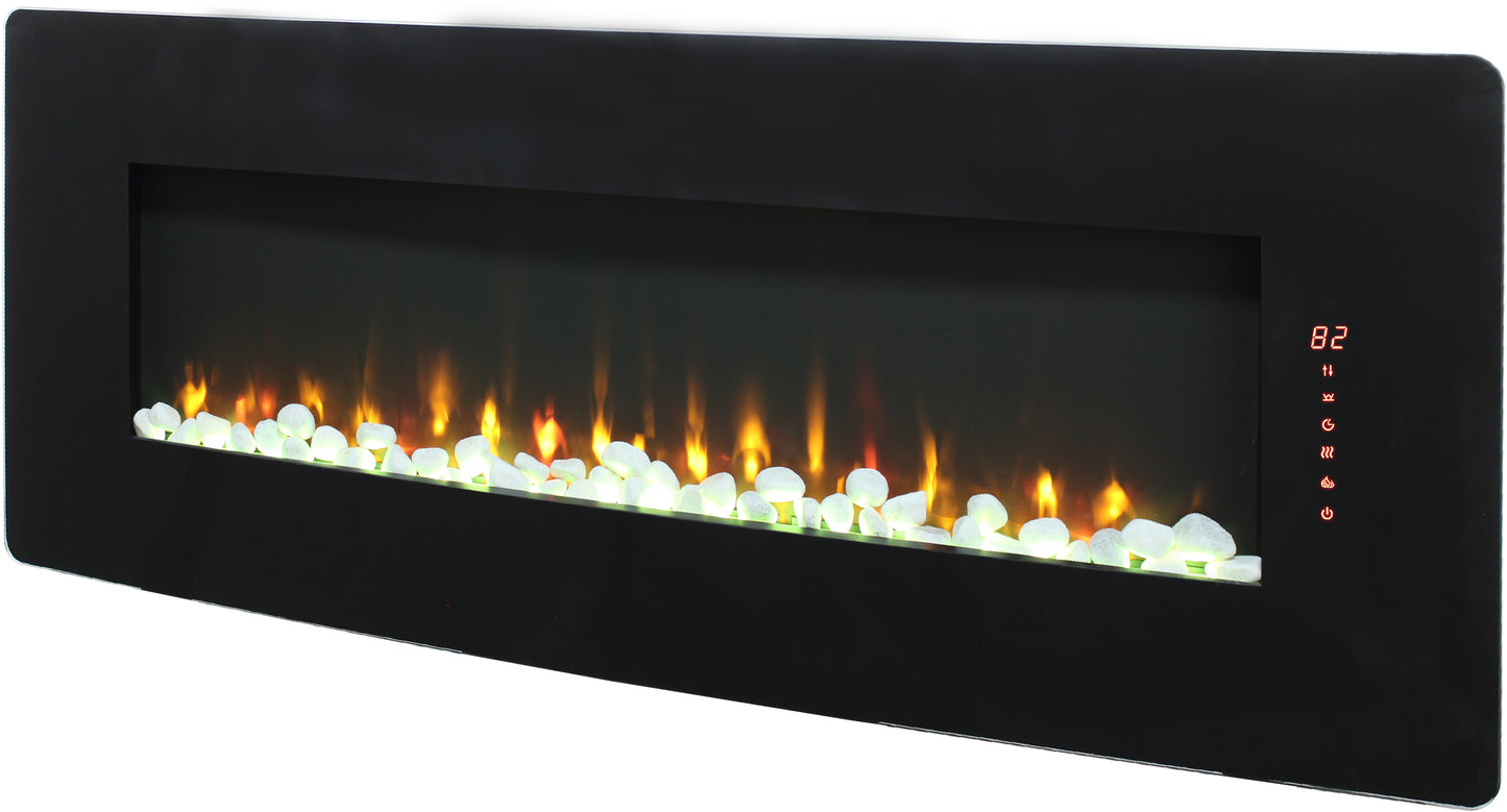 48 Inch Antique Black Electric Fireplace Wall Mount