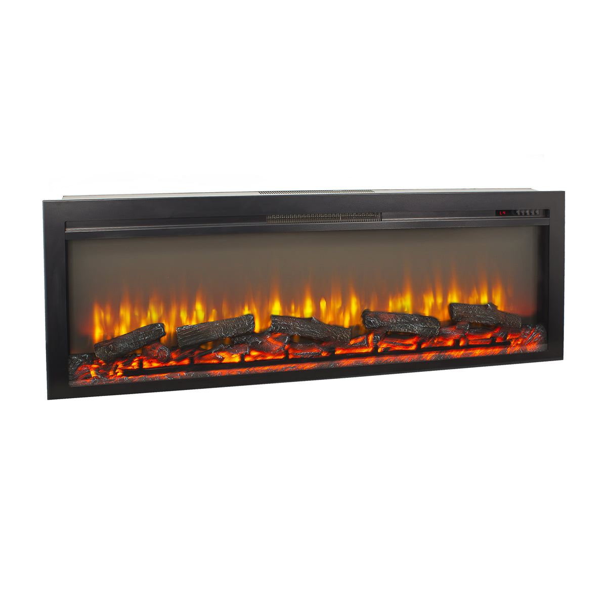 Living Room Antique Black Wall Mounted Electric Fireplace 54 Inch with Flame Effect