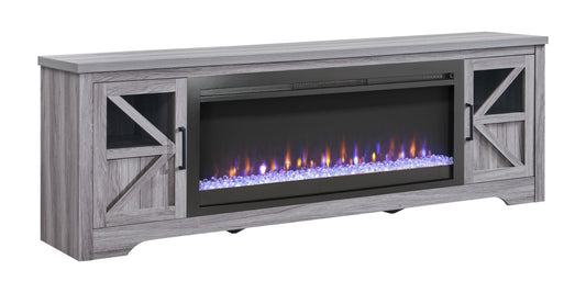 75" Fireplace TV Stand for TVs up to 80",with 44" Electric Fireplace