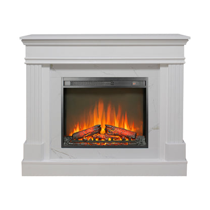 44" Electric Fireplace with Mantel for Living Room or Bedroom,23" Fireplace Insert Heater, Realistic Log and Flame Effect, Remote Control, Timer
