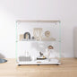 Glass Display Cabinet - 2 Shelf White Curio Storage