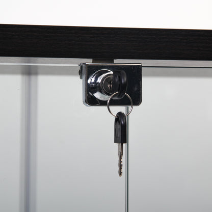 Glass Display Cabinet - 3 Shelf Curio Cabinet Black