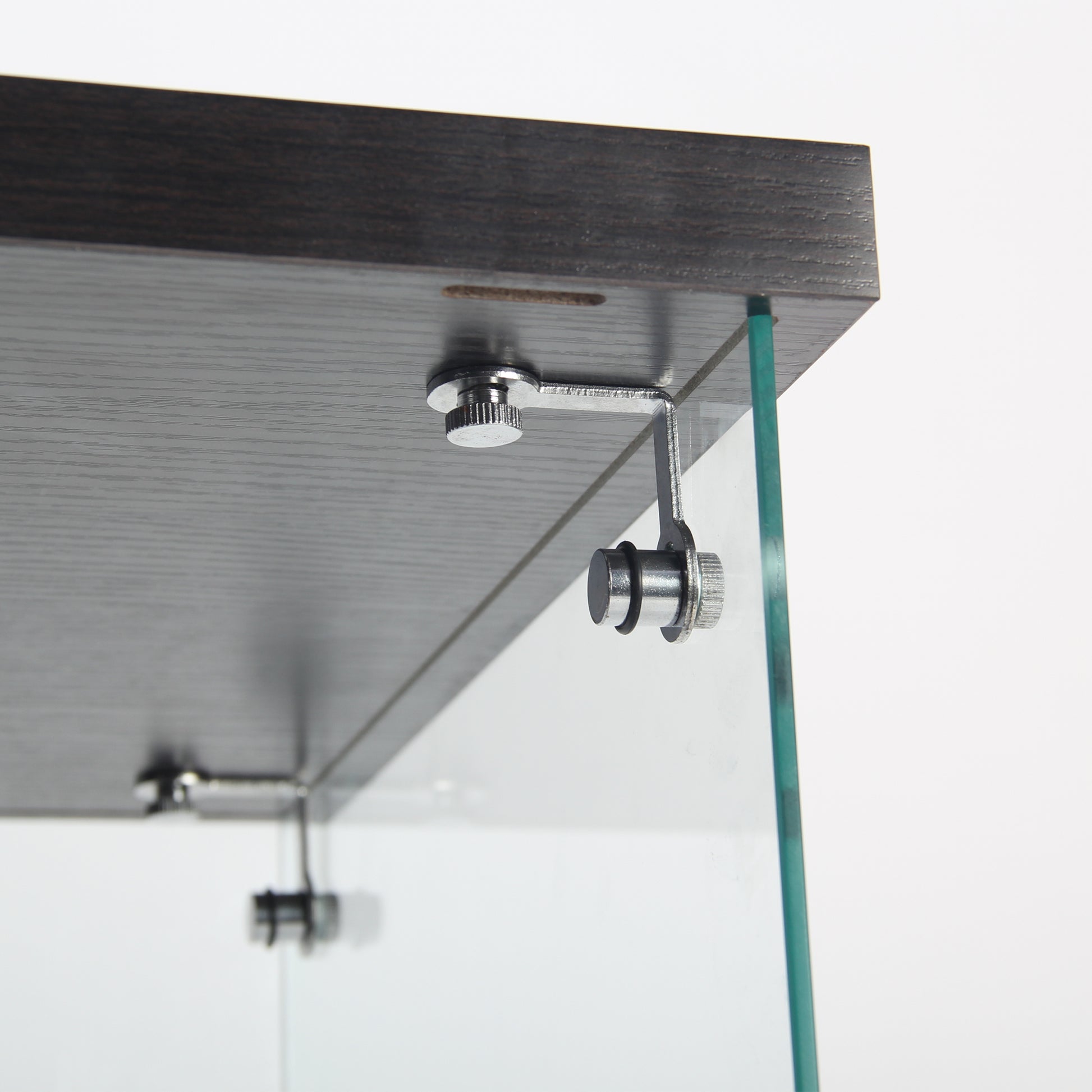 Glass Display Cabinet - 3 Shelf Curio Cabinet Black