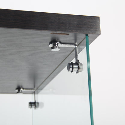 Glass Display Cabinet - 3 Shelf Curio Cabinet Black
