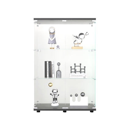 Glass Display Cabinet - 3 Shelf Curio Cabinet Black