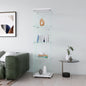 Glass Display Cabinet 4 Shelves with Door, Floor Standing Curio Bookshelf for Living Room Bedroom Office, 64.7"*16.7"*14.3" 
 white