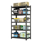 87 "H heavy-duty storage rack, five layer adjustable metal shelf, suitable for tool rooms, garages, supermarkets, etc., black, requiring assembly, 87"H * 47"W * 23.6"D