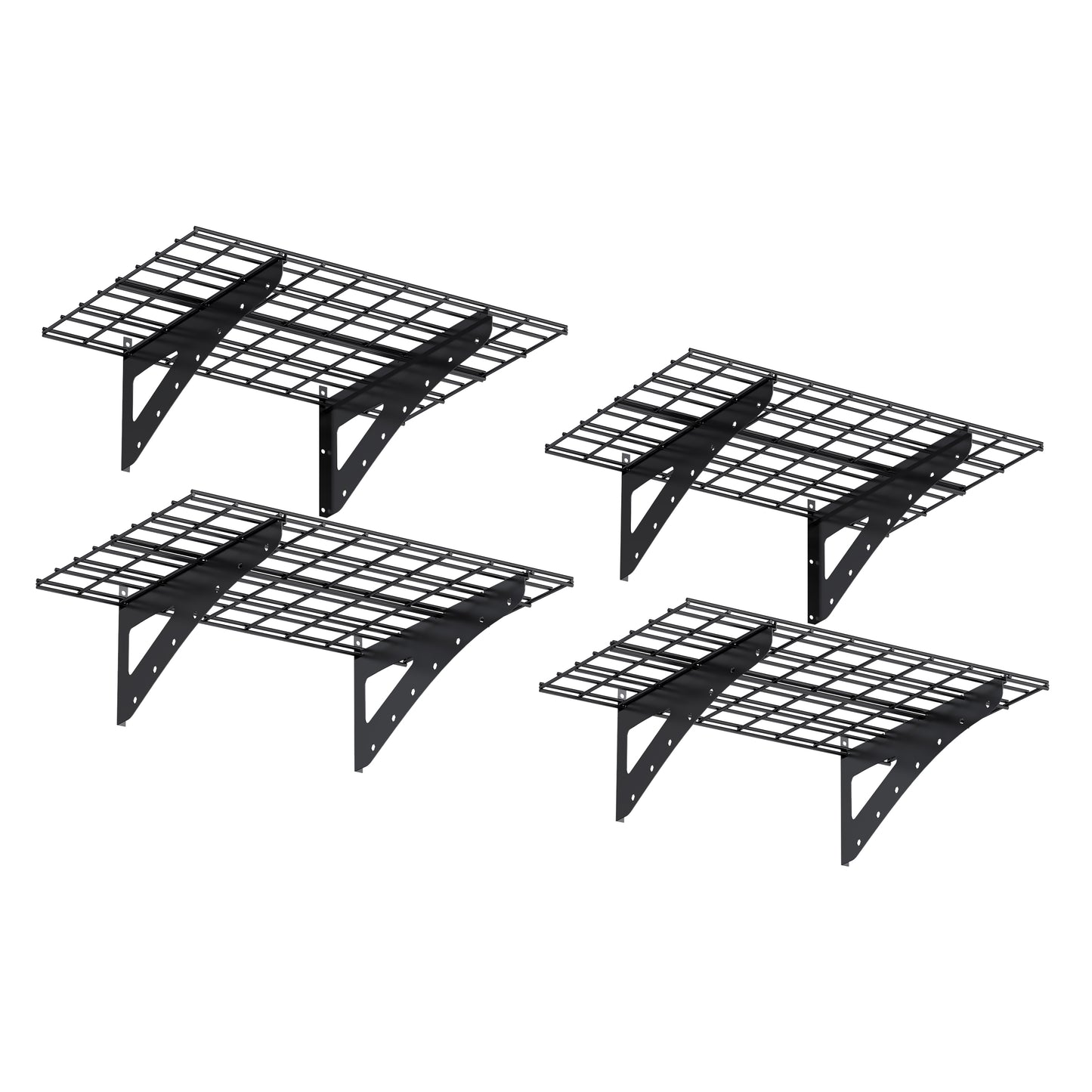 23.6*35.4 Inch Wall Mounted Wall Shelf for Garage Heavy Duty Wall Shelf, Supermarket Storage Shelf, Black, 4-Pack