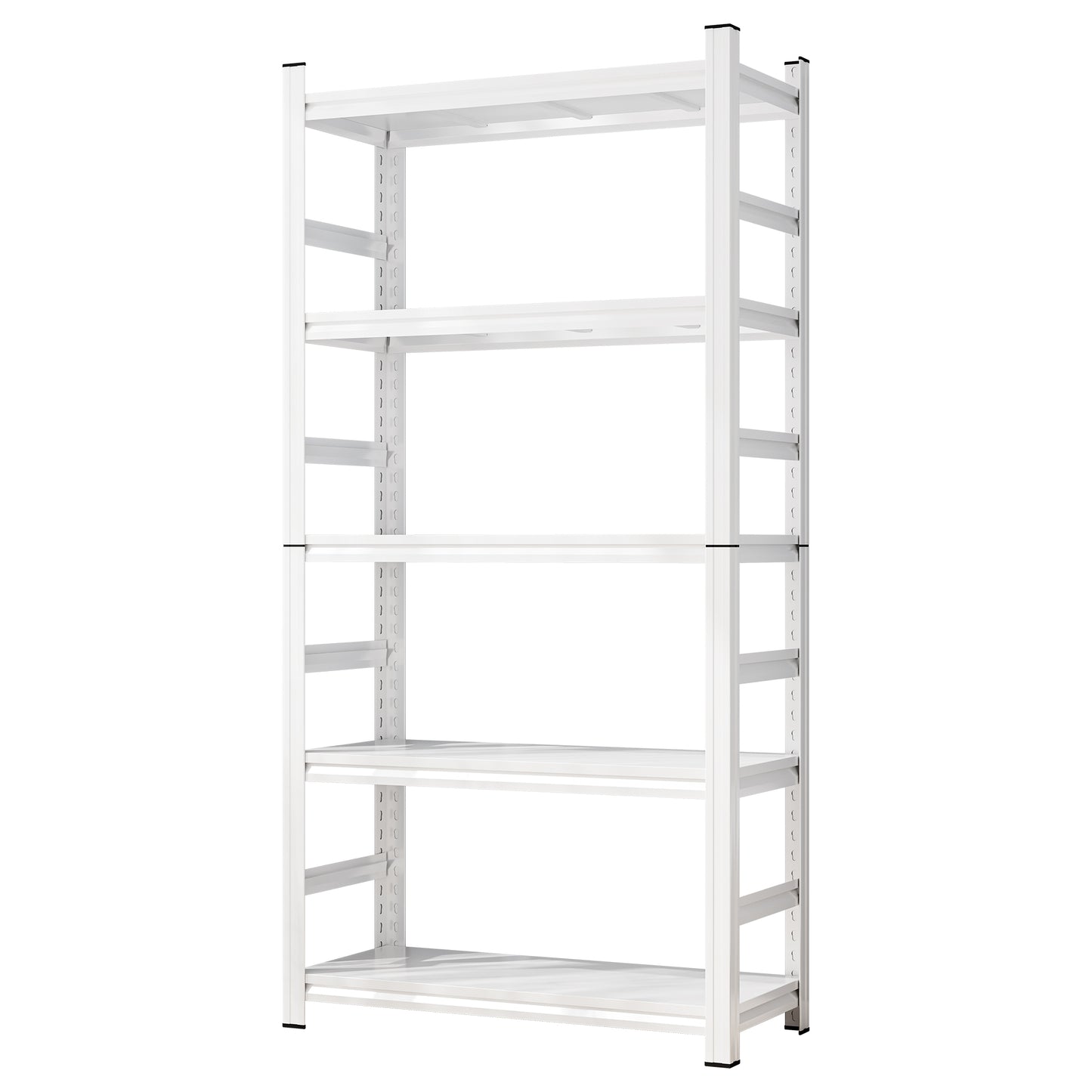 71" H Adjustable Storage Rack, Adjustable Shelves, 2000LBS Five-Tier Shelving Unit, Scratch-Resistant And Wear-Resistant Panels, White, Requires Assembly
