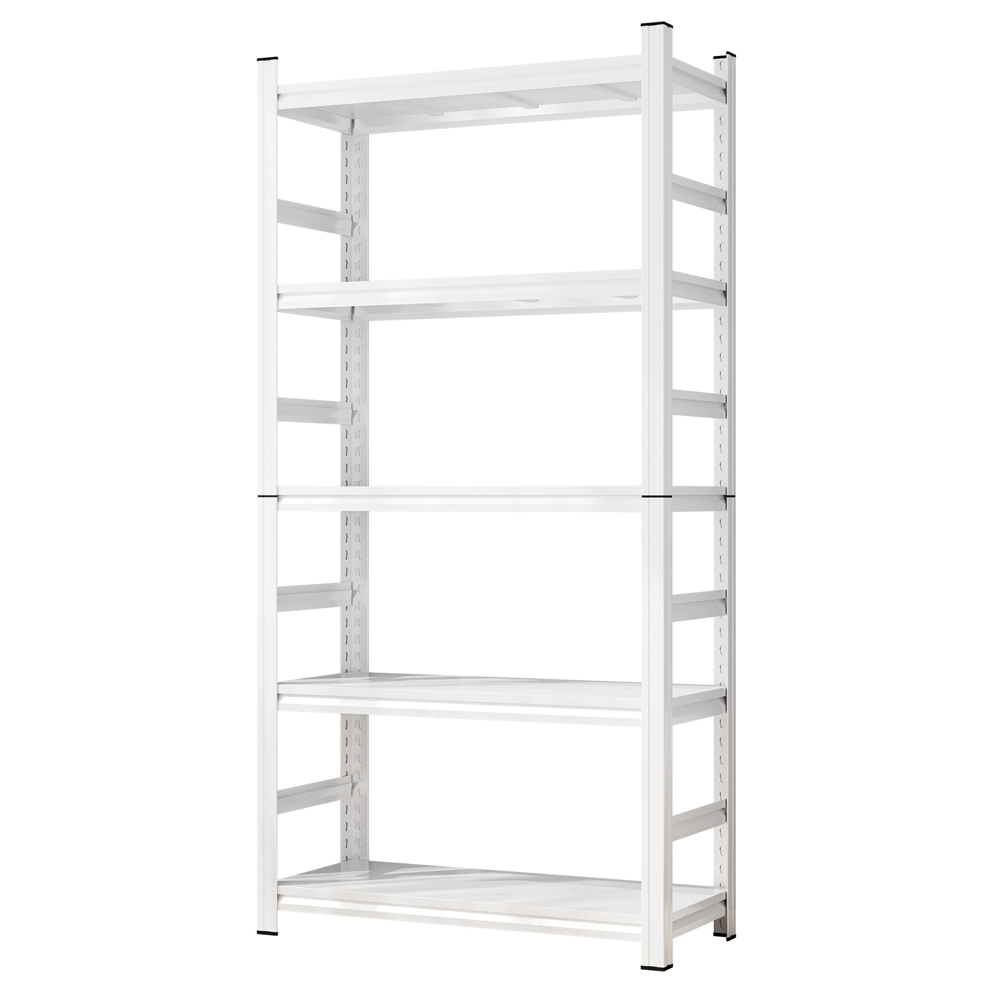 71" H Adjustable Storage Rack, Adjustable Shelves, 2000LBS Five-Tier Shelving Unit, Scratch-Resistant And Wear-Resistant Panels, White, Requires Assembly