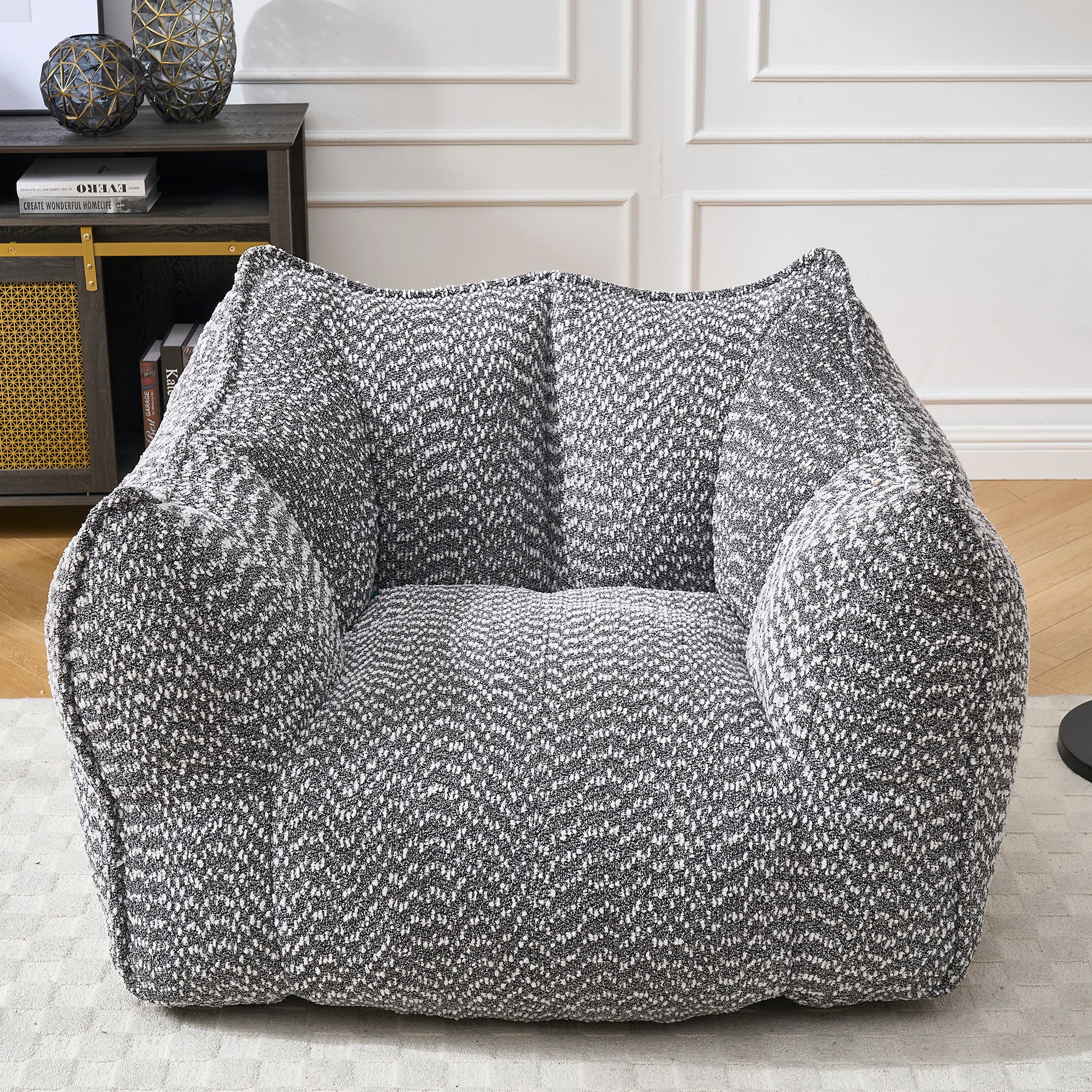 Sofa chairs with highly resilient foam for living rooms and bedrooms, comfortable square lazy sofas, sofas for adults to play, read and watch TV
