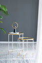 Set of 2 Mirrored Top Side Table, L:D18x23.5" S:D16x20"
