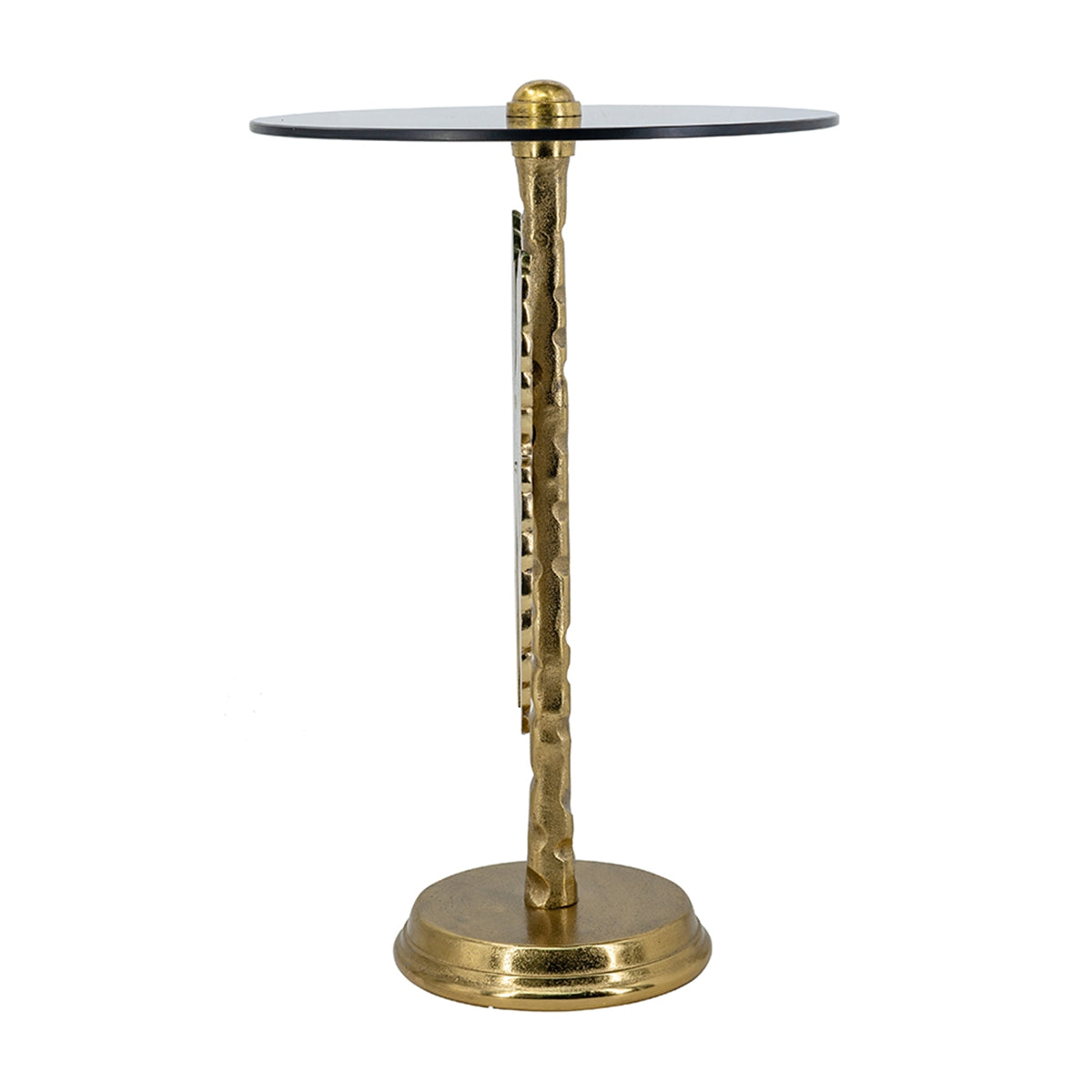 Gold Black Angel Wing Accent Table - 15.5" Round for Living Room