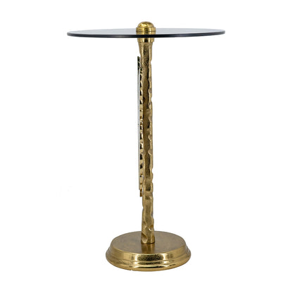 Gold Black Angel Wing Accent Table - 15.5" Round for Living Room
