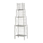 25.5x17x80.5" Antique 3-tiered Shelves Iron Etagere Shelf - Distressed Silver Finish, Display Rack for Kitchen, Bathroom, Living Room or Patio Storage