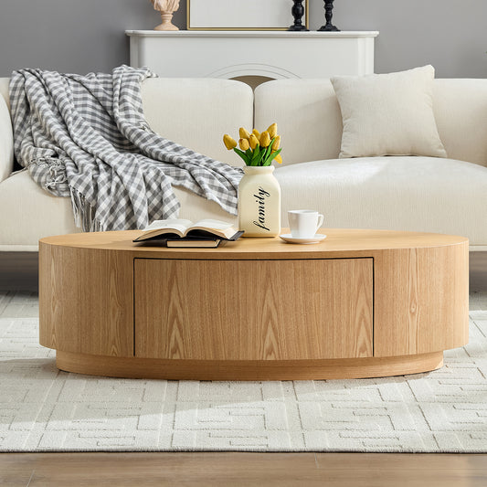 Modern Luxury Oval Coffee Table, Elegant Living Room Accent Piece,No Assembly