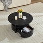 Round Storage Coffee Table Perfect For Living Room Movie Nights & Snack Organizing Sessions