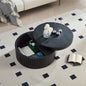 Modern Round Coffee Table with Storage Accent Tea Table for Living Room Bedroom Office Apartment,No Assembly