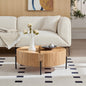 Round Coffee Table with Storage Modern Accent Tea Table for Bedroom Living Room Office Apartment