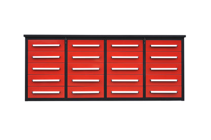 7' Garage Storage Cabinets with Workbench (20 Drawers)