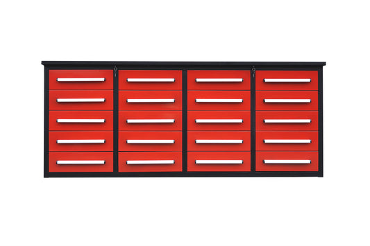 7' Garage Storage Cabinets with Workbench (20 Drawers)