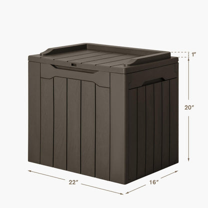 31 Gallon Resin Deck Box - Brown Outdoor Storage