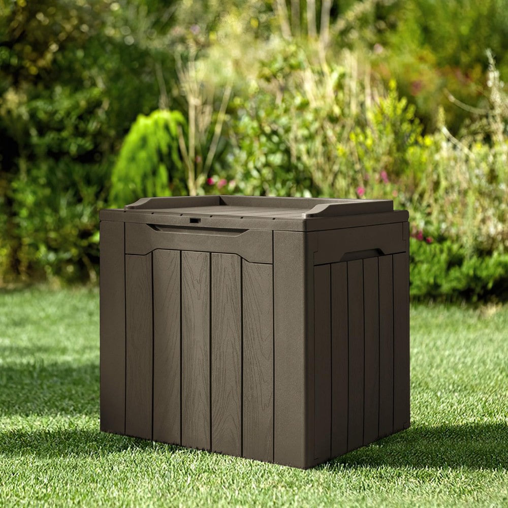 31 Gallon Resin Deck Box - Brown Outdoor Storage