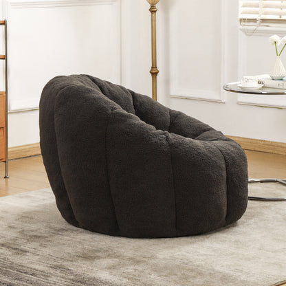 Dark Gray Teddy Bean Bag Chair with Armrests for Ultimate Comfort