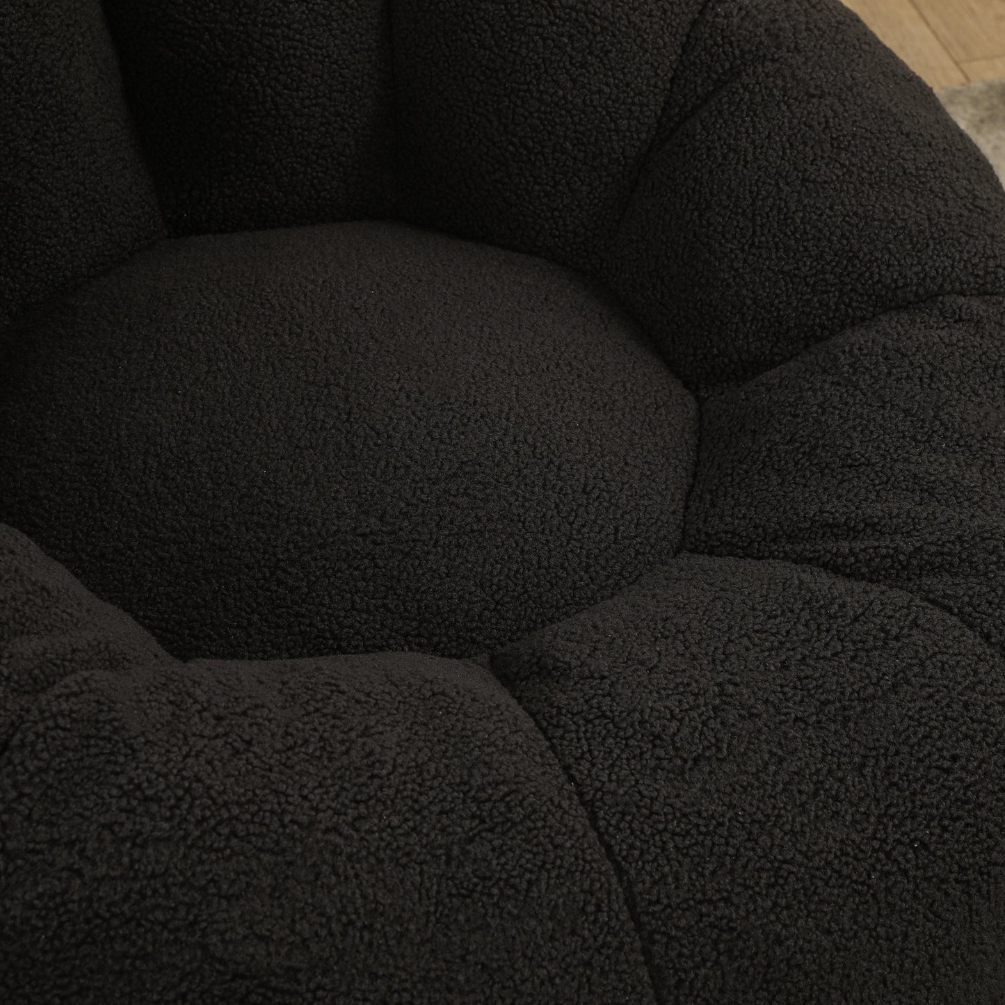 Dark Gray Teddy Bean Bag Chair with Armrests for Ultimate Comfort