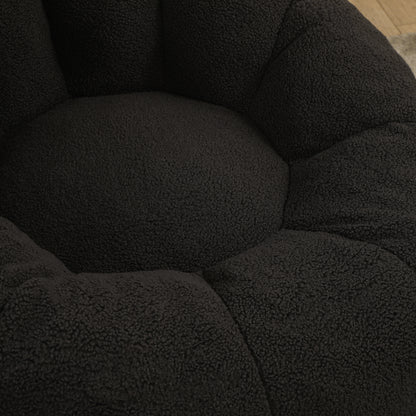 Dark Gray Teddy Bean Bag Chair with Armrests for Ultimate Comfort