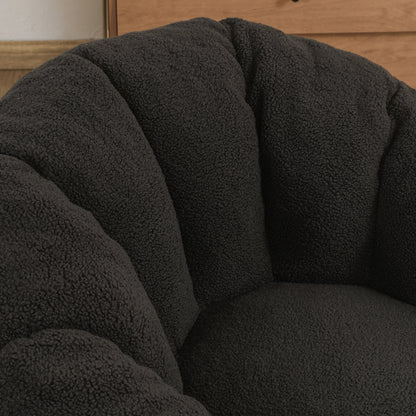 Dark Gray Teddy Bean Bag Chair with Armrests for Ultimate Comfort