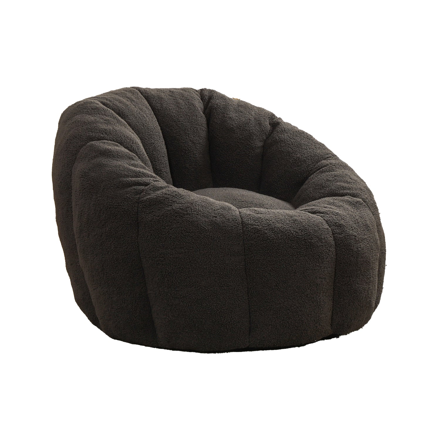 Dark Gray Teddy Bean Bag Chair with Armrests for Ultimate Comfort