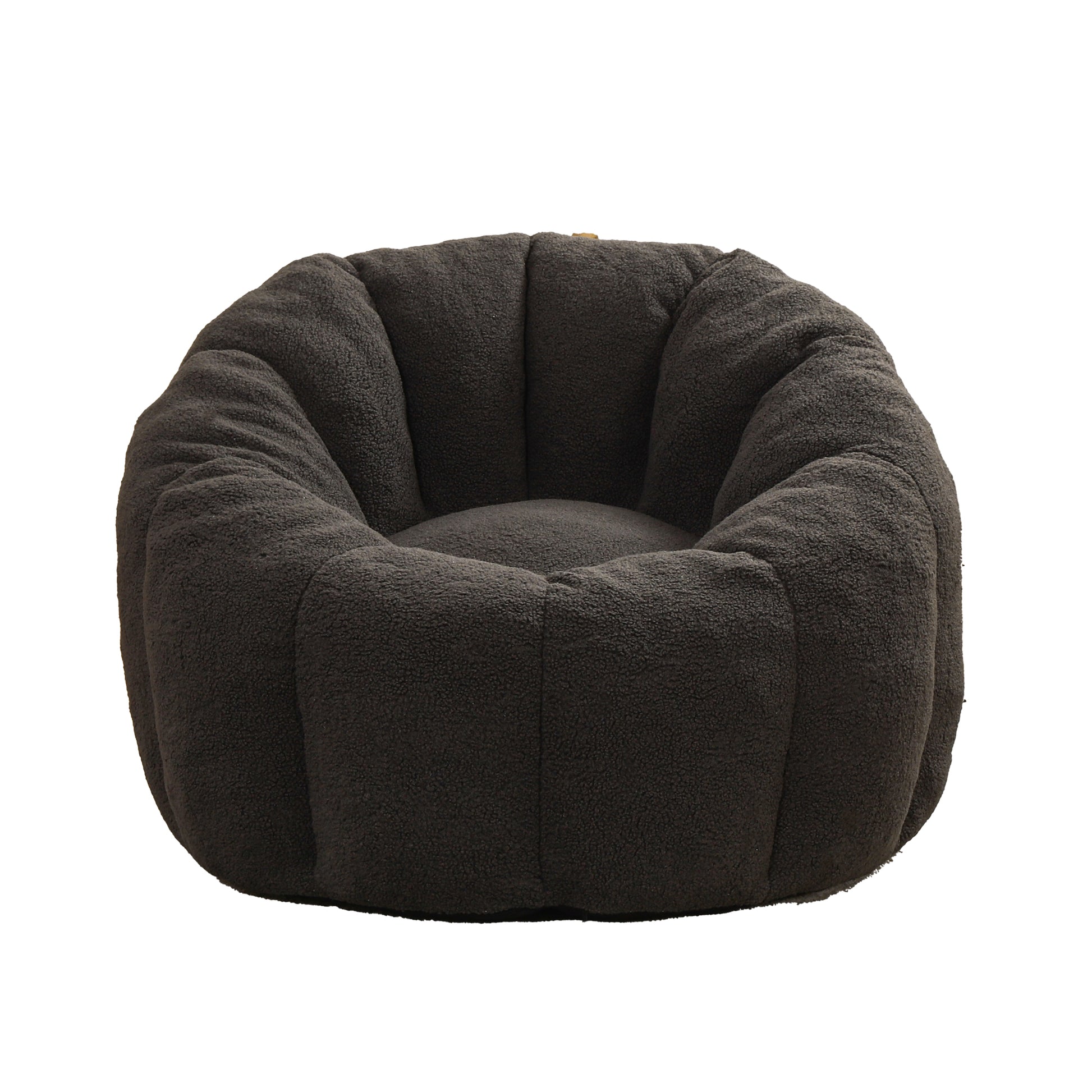 Dark Gray Teddy Bean Bag Chair with Armrests for Ultimate Comfort