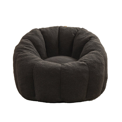 Dark Gray Teddy Bean Bag Chair with Armrests for Ultimate Comfort