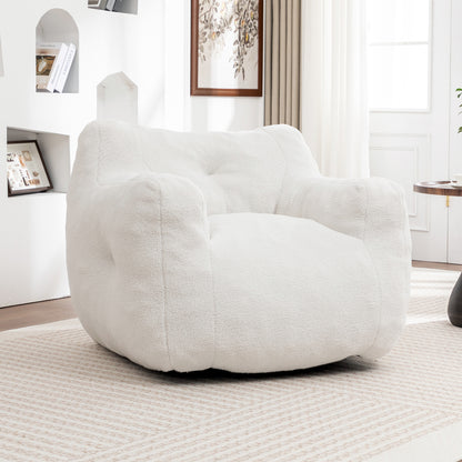 Giant White Teddy Bean Bag Sofa Chair for Ultimate Comfort and Media Viewing