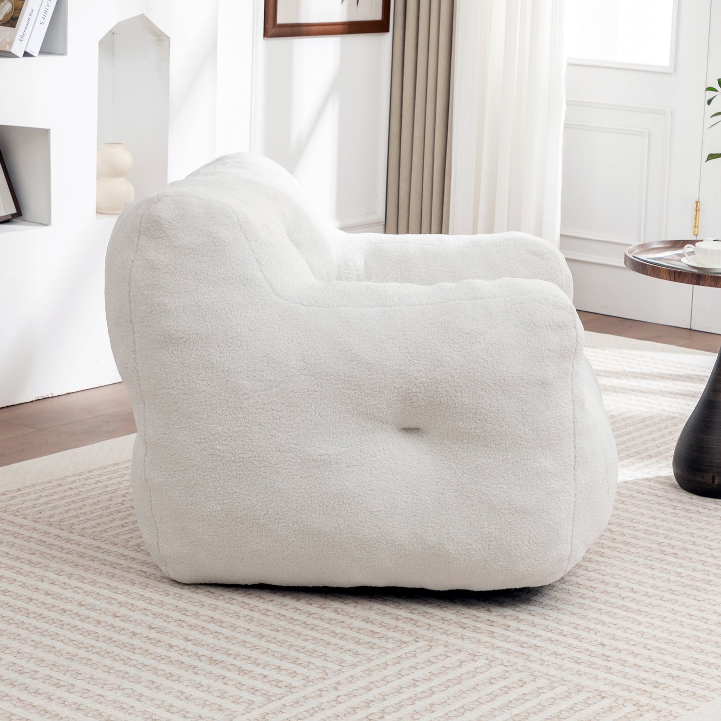 Giant White Teddy Bean Bag Sofa Chair for Ultimate Comfort and Media Viewing