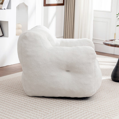 Giant White Teddy Bean Bag Sofa Chair for Ultimate Comfort and Media Viewing