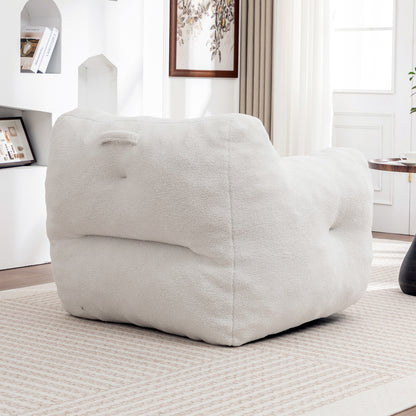 Giant White Teddy Bean Bag Sofa Chair for Ultimate Comfort and Media Viewing
